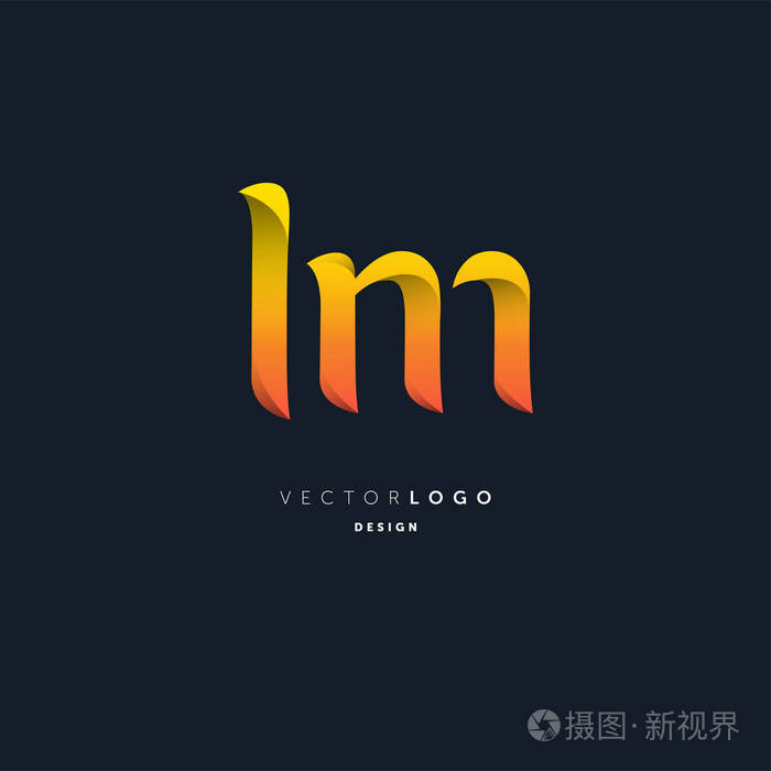 字母徽标lm名片模板