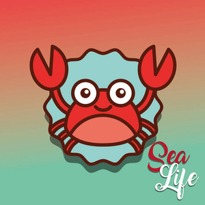 蟹甲壳动物海洋生物卡通图片
