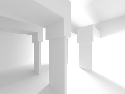 抽象几何建筑背景在白色与阴影