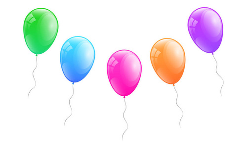 彩色氦气球。向量