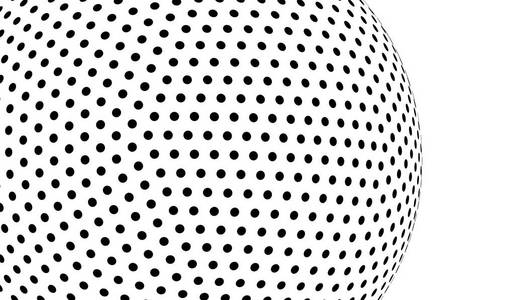 网络连接球面上带有点的白色抽象背景的技术概念。3d 插图