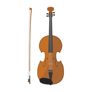 白色背景下的卡通风格中的中提琴矢量图解