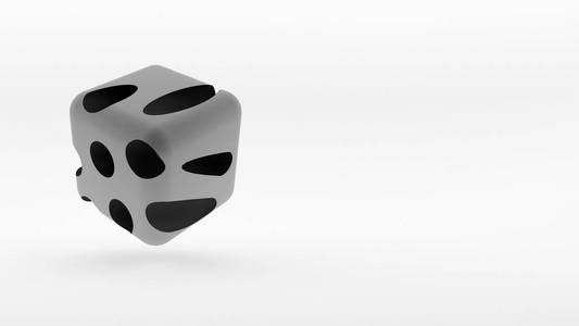 立方体等距标志概念在白色背景。3d 渲染