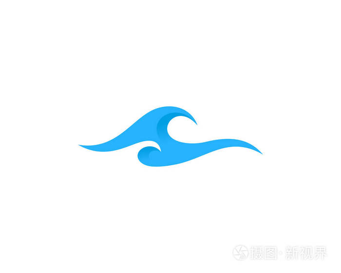 波浪海标志设计元素