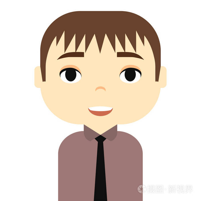 人头像与笑脸.男性卡通人物.商人.英俊的人物图标.办公室工作人员