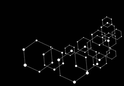 六边形连接点背景, 抽象分子壁纸