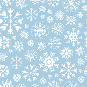 快乐圣诞和新年快乐无缝模式与雪花。抽象的冬季背景。矢量图