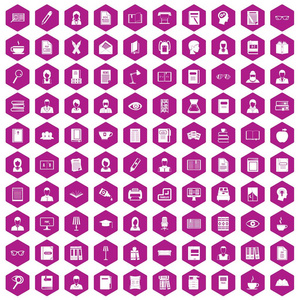 100读者图标六角紫色
