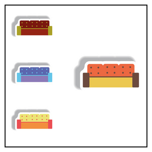 纸贴式沙发中矢量插图的采集