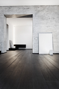 黑白色调的现代简约风格走廊室内