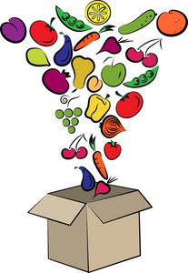 水果和蔬菜包装入箱