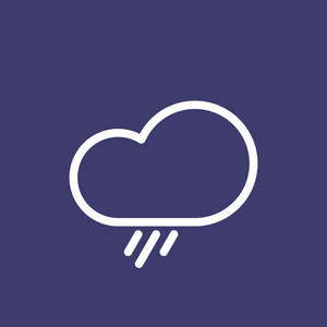 简单平板式天气 ui 设计的雨云图标