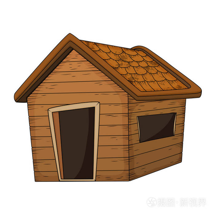 木房子卡通矢量设计被隔离在白色