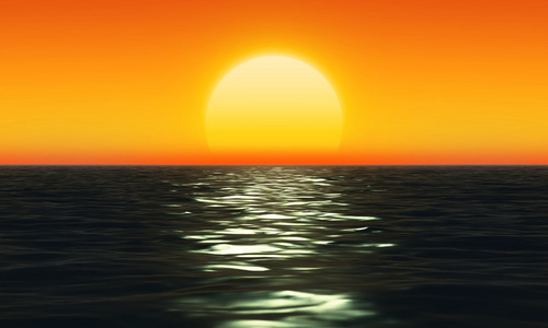 在海的海岸日落