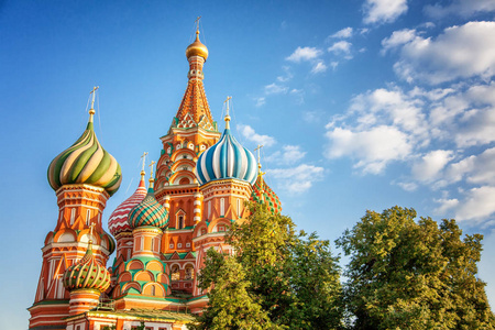 著名的圣罗勒的头上，俄罗斯莫斯科红场大教堂的圆顶