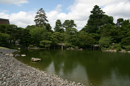 禅宗花园皇家宫殿，京都日本