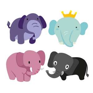 大象字符载体设计, 动物载体设计, 大象集合