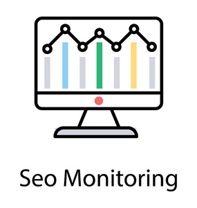 信息监控显示一些统计信息的桌面屏幕, 以提供 seo 监控的视图照片