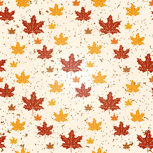 无缝的秋叶图案。枫叶的矢量插图