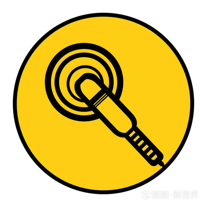 详细的抛光机插图可用于网络和移动.向量.徽标元素.黄色图标
