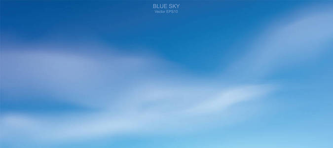 蓝天背景白云。抽象天空为自然背景。矢量插图
