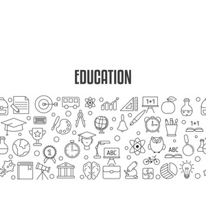 教育设计理念。背景与教育, 学校和大学图标