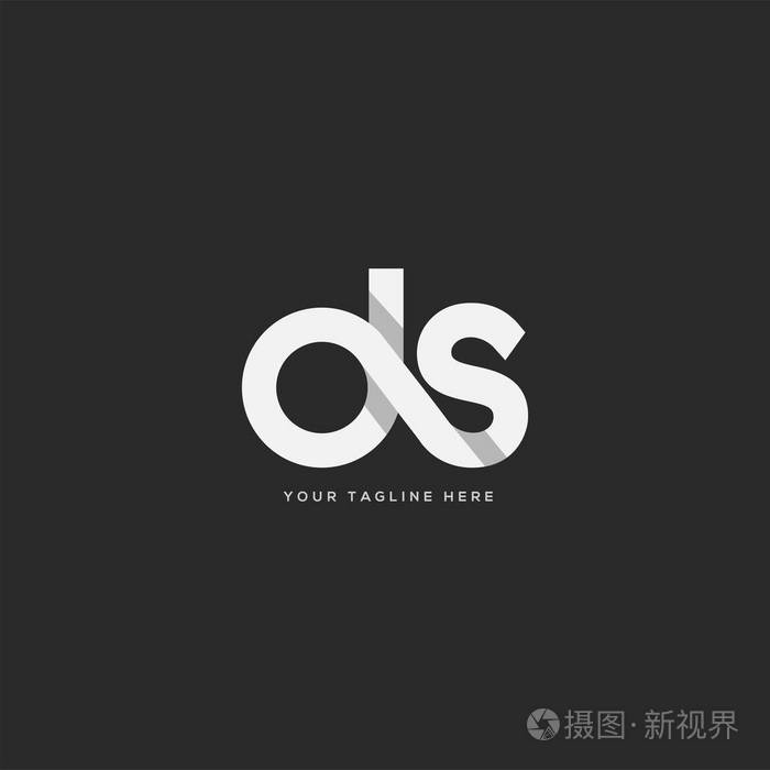 字母ds 徽标, 商务卡模板