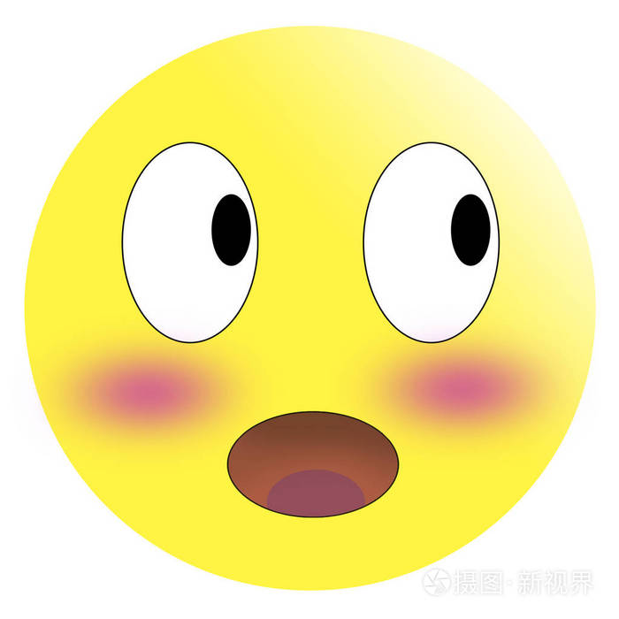 一个白色背景孤立的脸红红脸颊尴尬图释