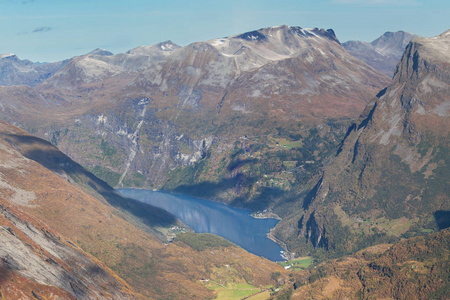 Geiragerfjord 从 Dalsnibba 高原, Geiranger, 挪威