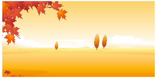 秋天的树叶和景观