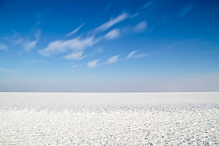 冰和雪上在荷兰 ijsselmeer