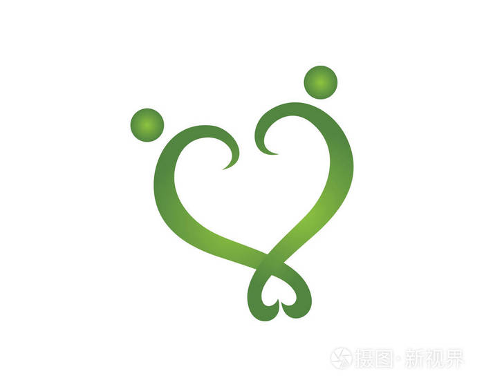 通过与社区护理logo模板矢量图标