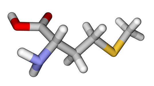 人体必需的氨基酸必需氨基酸蛋氨酸 3d 分子模型照片