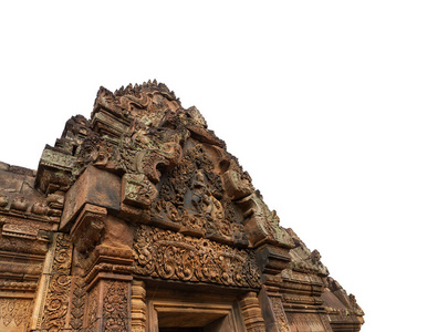 墙上的寺庙，吴哥窟，柬埔寨石刻