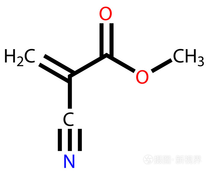甲基氰基丙烯酸酯,瞬间胶.结构式