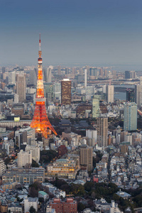 日本东京城市天际线景观