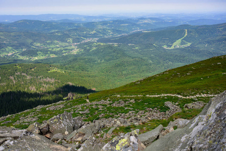 足迹穿过 Tatra 山脉。Babia 戈拉峰