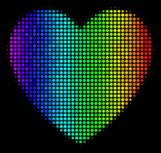 光谱点爱心脏图标