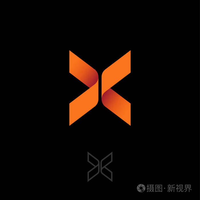两个元素组成了 x 字母.轮廓选项