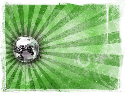 grunge 背景与金属世界地球