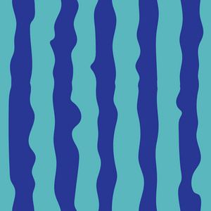 波浪无缝模式。蓝色波浪条纹背景。矢量插图