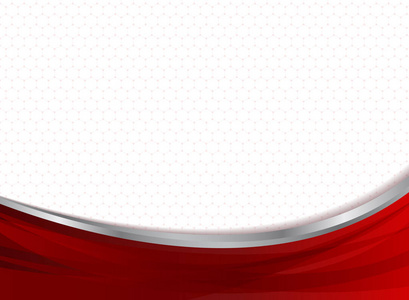 抽象技术业务红色曲线六边形模式背景。矢量插图