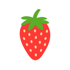 草莓图标。红色草莓被隔离在白色背景上。矢量插图
