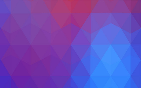 浅蓝色, 红色矢量抽象多边形模板。优雅明亮的多边形插图与渐变。背景纹理图案