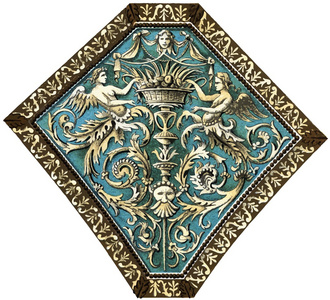 天花板装饰 咖啡 的宫多里亚 tursi 16 世纪，热那亚。出版的书迈耶斯 konversationslexiko