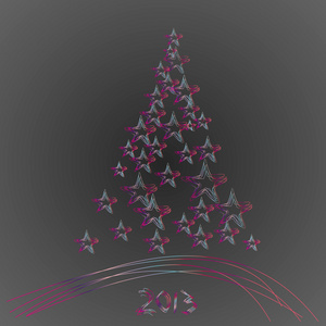 新 2013 年与明星在黑色回圣诞树