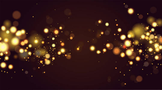 抽象弥散圆形金色散景闪光闪灯背景。魔术圣诞背景。优雅, 闪亮, 金属金色背景。Eps 10