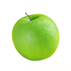 孤立在白色背景上的绿色苹果