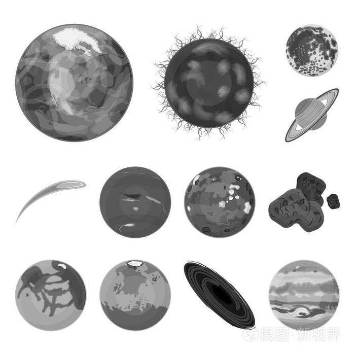 宇宙与天文学矢量符号股票网页插图