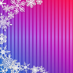 圣诞插图与半圆的大白色雪花与阴影条纹紫色背景